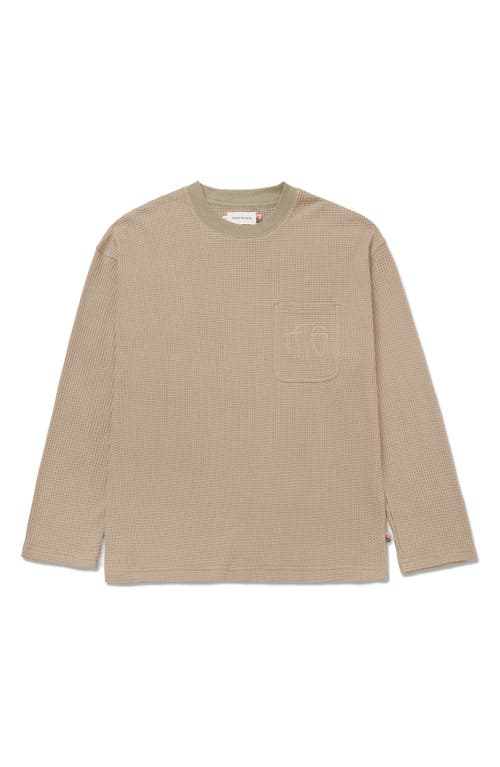 HONOR THE GIFT Purpose Embroidered Waffle Knit Cotton Graphic T-Shirt in Light Brown