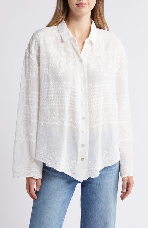NIKKI LUND Xilry Button-Up Shirt Ivory at Nordstrom,