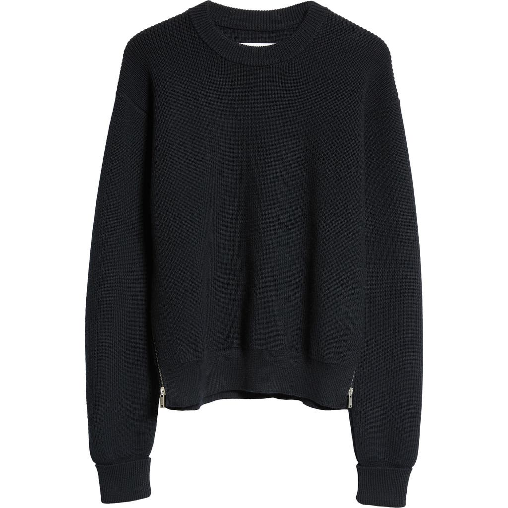 Shop Jil Sander Side Zip Wool Sweater In Navy