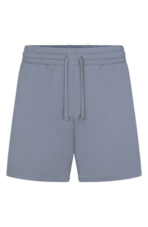 Shop Skims Outdoor Jersey Sweat Shorts In Steel Blue