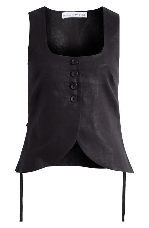 Faithfull the Brand Stanze Linen Vest Black at Nordstrom,