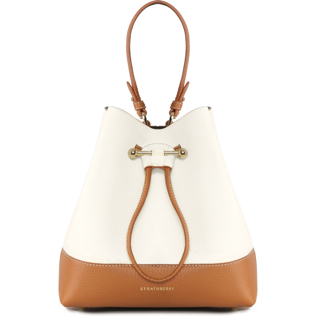 Strathberry Lana Osette Leather Bucket Bag In Brown