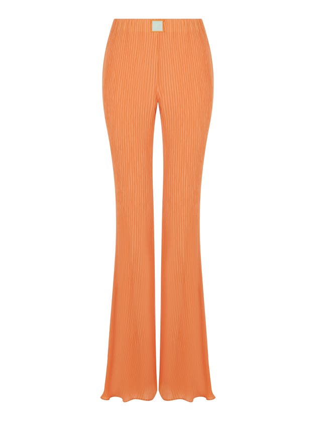 Shop Nocturne High-waisted Flare Pants In Orange