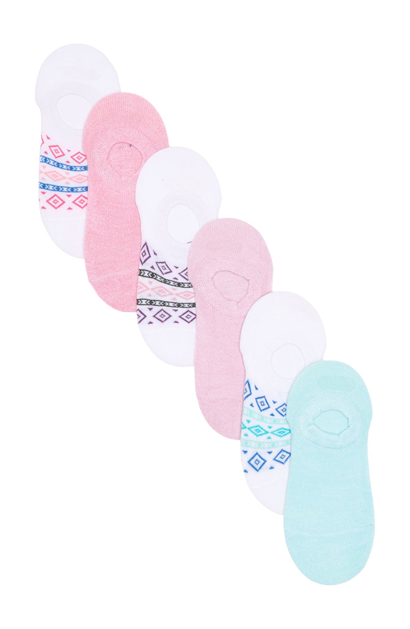 Jessica Simpson Sneaker Liner Cut Assorted Kick Socks In White