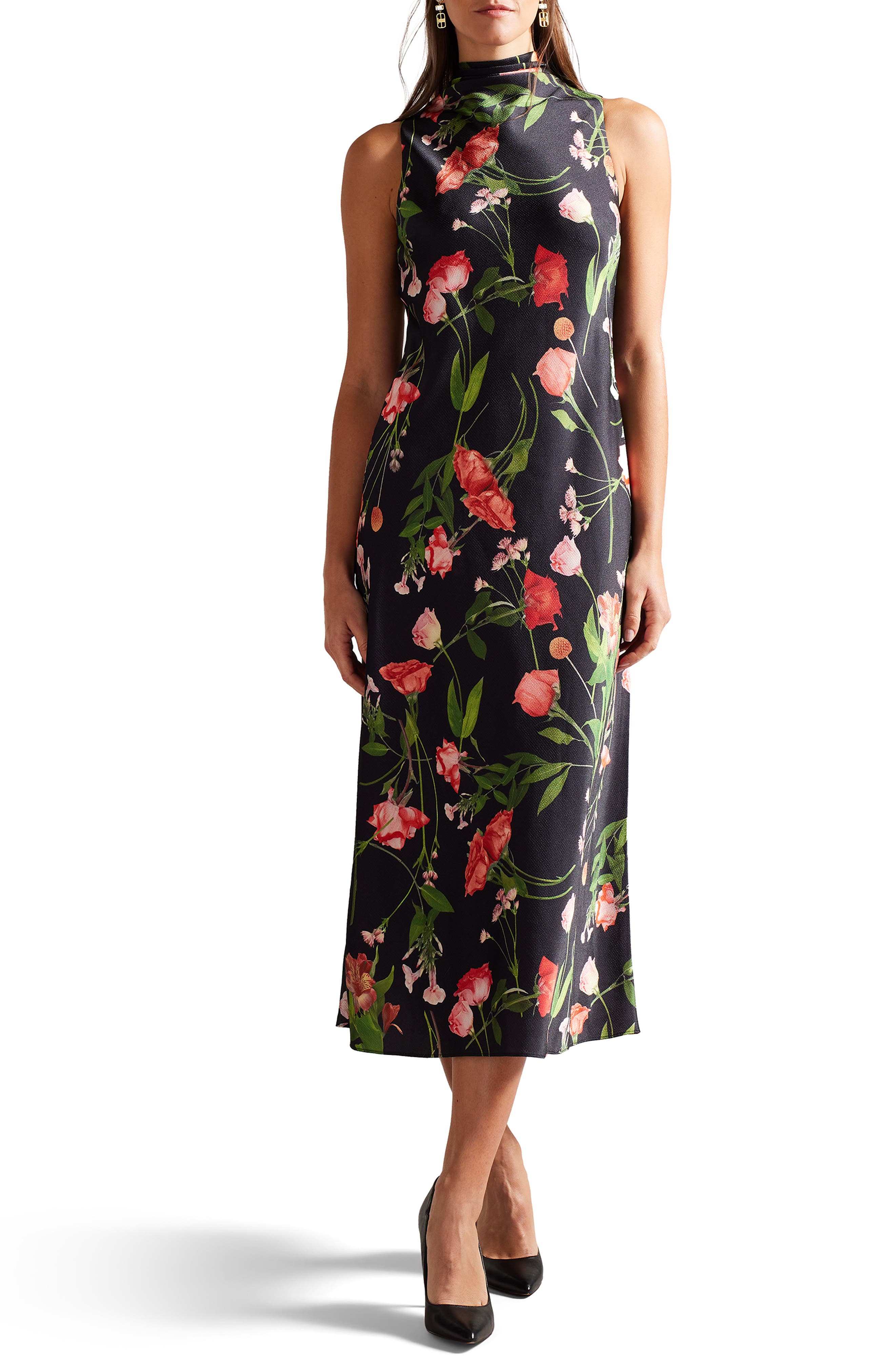 ted baker dress black floral Ted Baker Jeorjia Dress Black Floral Embroidered Dress NWOT WH8W GD18