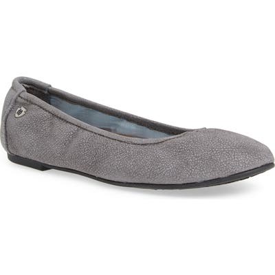 Minnetonka Anna Ballerina Flat- Grey