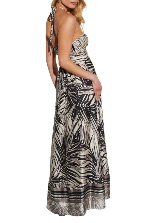 Vici Collection Malani Abstract Print Halter Dress In Black/print