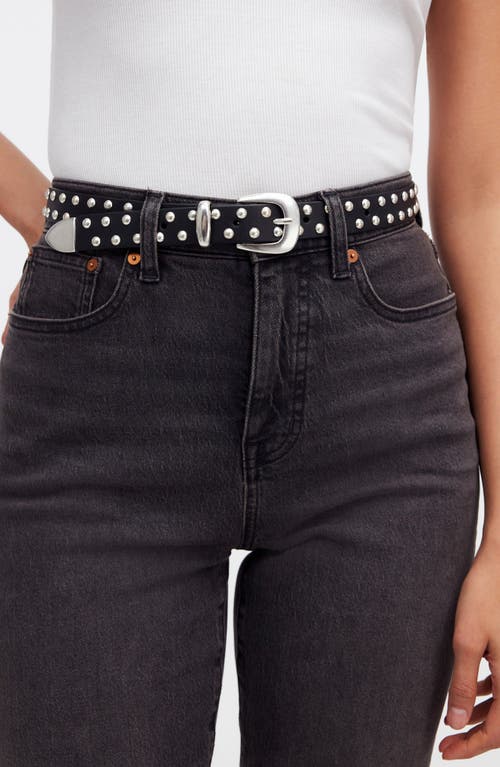 Madewell Western Stud Leather Belt In True Black