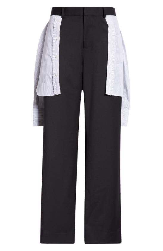 Shop Undercover Layered Look Hybrid Pants In Black