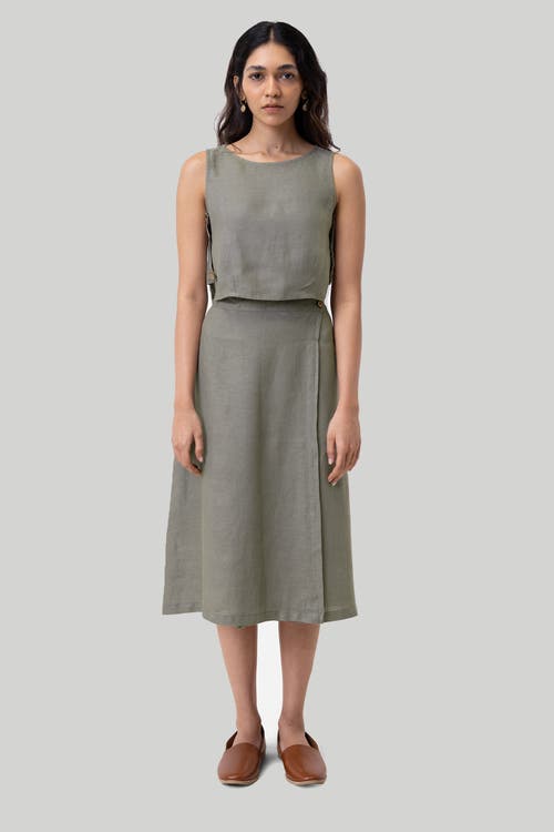Reistor Boxy Crop Top In Hemp Dark Green