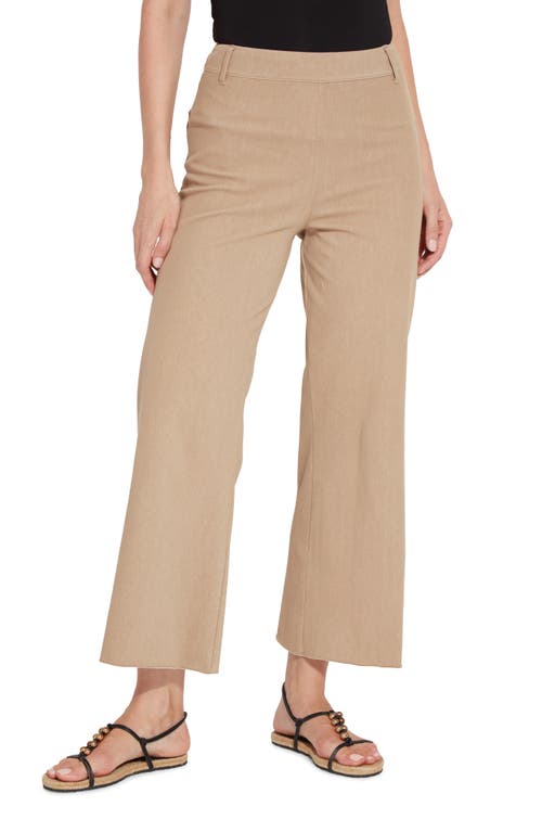 Lyssé High Waist No Side Seam Ankle Wide Leg Knit Jeans in Tanned