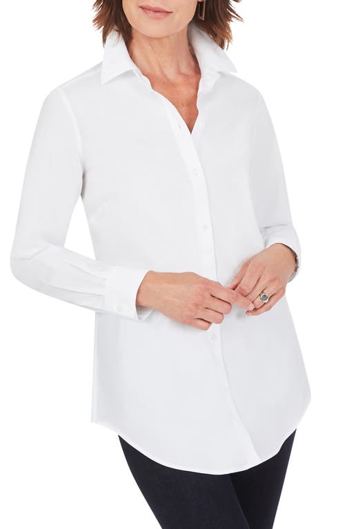 Foxcroft Joplin Cotton Button-Up Tunic in White