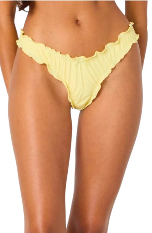 Shop Edikted Golden Ruffle Edge Bikini Bottoms In Yellow