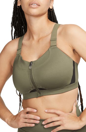 Front Zip High Support Recycled Polyester Sports Bras. Nike IE