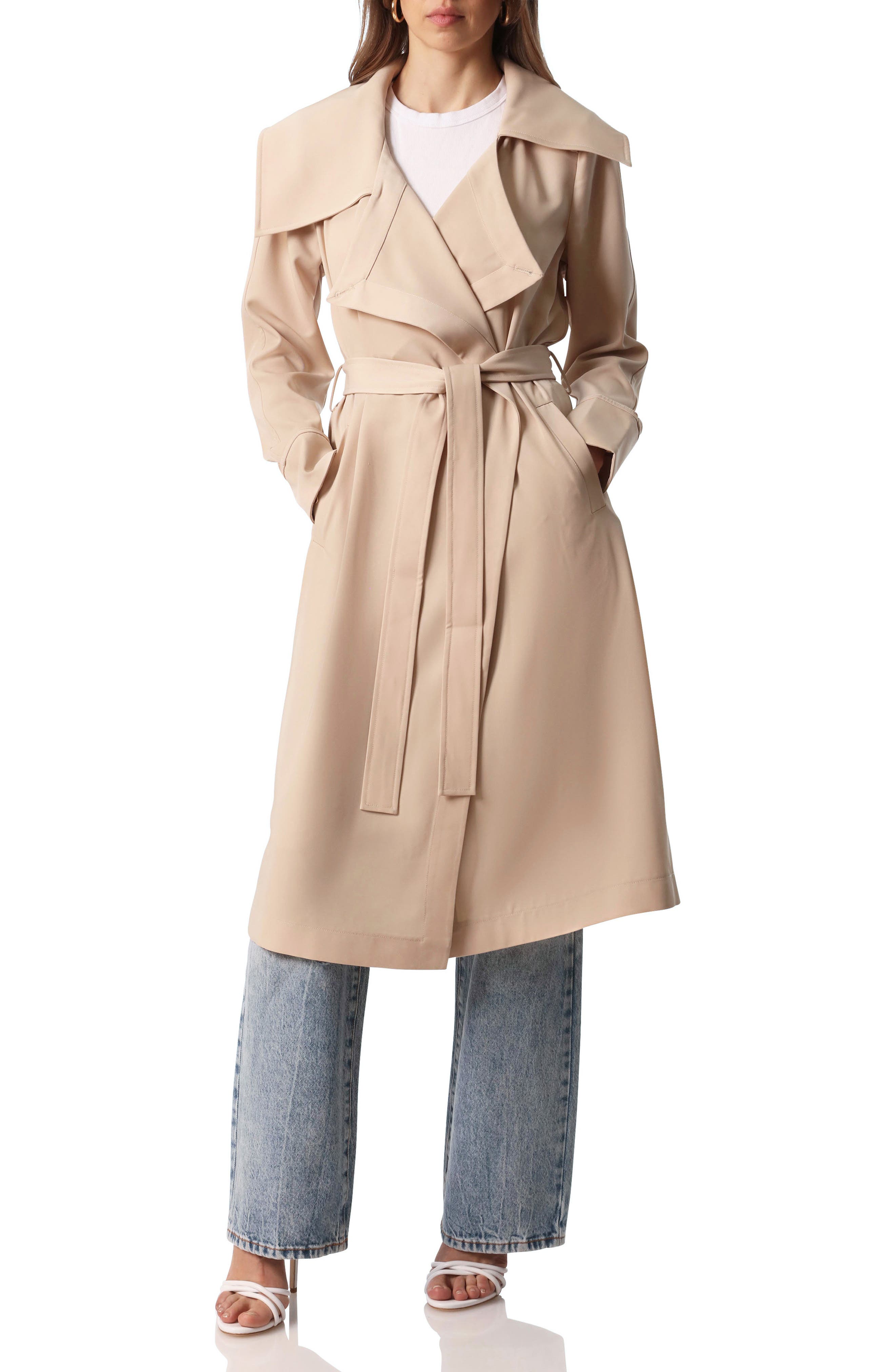 Avec Les Filles Drape Trench Coat Nordstrom