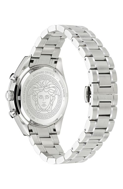 Shop Versace V-code Chronograph Bracelet Watch, 41mm In Stainless Steel