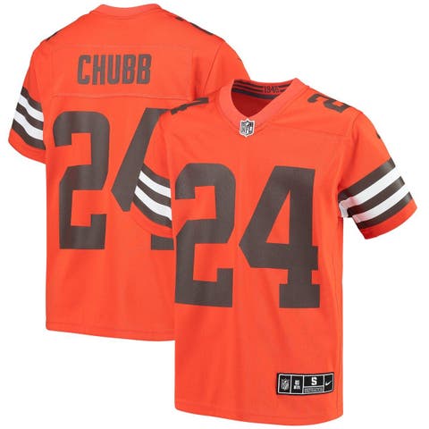 Women's Majestic Threads Nick Chubb Brown Cleveland Browns Player Name & Number Tri-Blend 3/4-Sleeve Fitted T-Shirt Size: Small