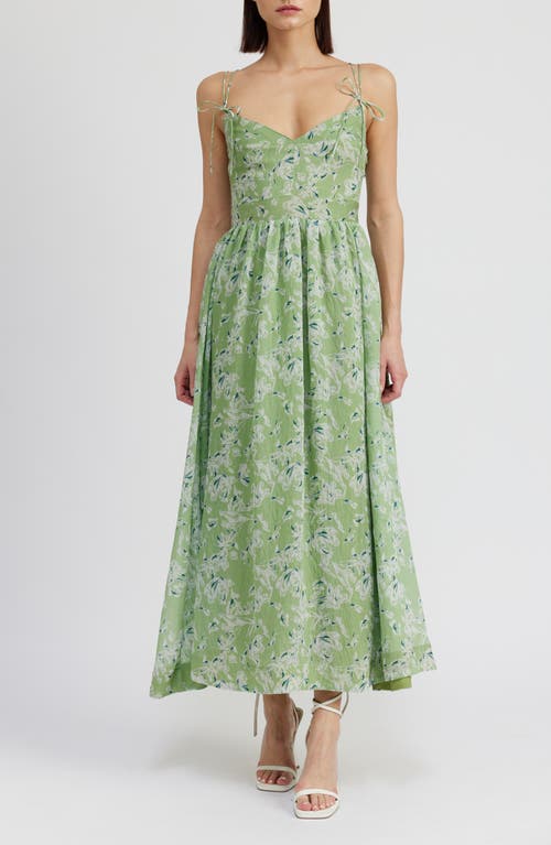 Shop En Saison Laguna Floral Maxi Dress In Light Green Teal