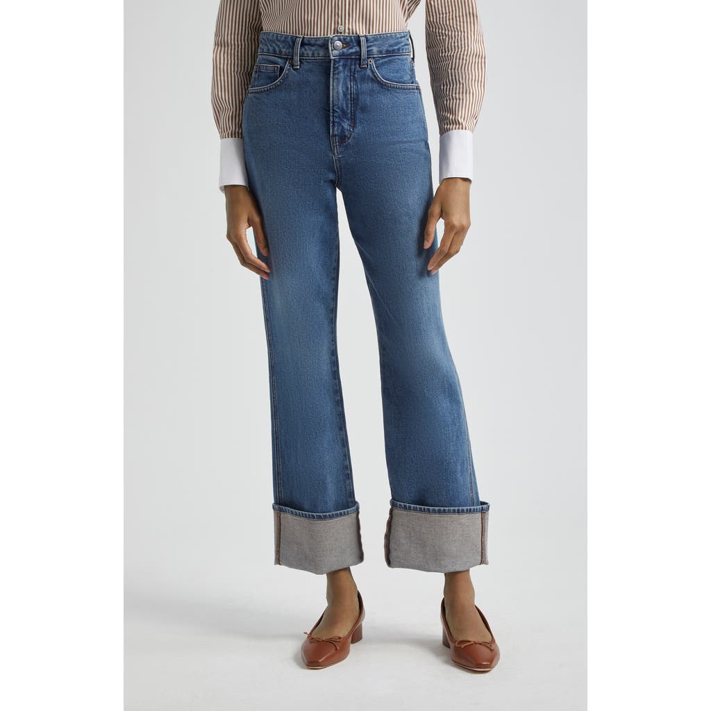VERONICA BEARD VERONICA BEARD DYLAN CUFFED HIGH WAIST RELAXED STRAIGHT LEG JEANS