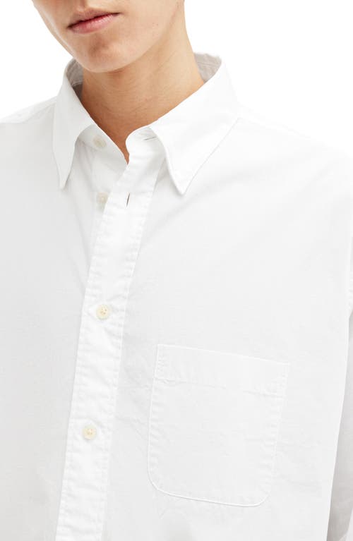 Shop Allsaints Sutta Solid Cotton Button-up Shirt In White