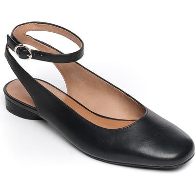 Bernardo Ellie Ankle Strap Flat, Black
