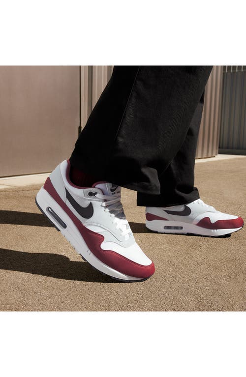 Shop Nike Air Max 1 Sneaker In White/black/team Red