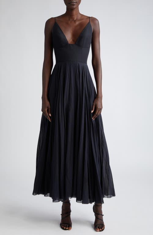 Wesley Pleated Maxi Dress in Black