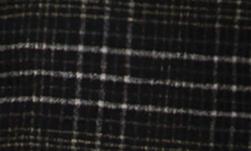 Belle & Bloom Publisher Double Breasted Plaid Print Wool Blend Coat In Black Plaid