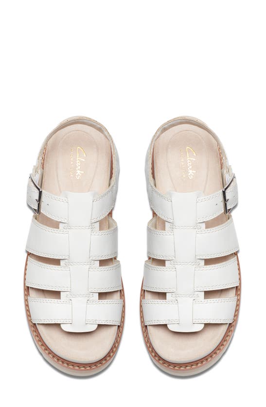 Shop Clarks Orianna Twist Sandal In Off White Leather
