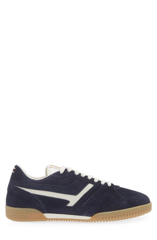 Shop Tom Ford Jackson Suede Low Top Sneaker In Navy/amber