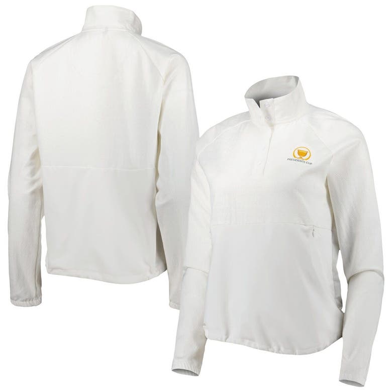 Adidas Golf Water Repellent Quarter Snap Pullover In White