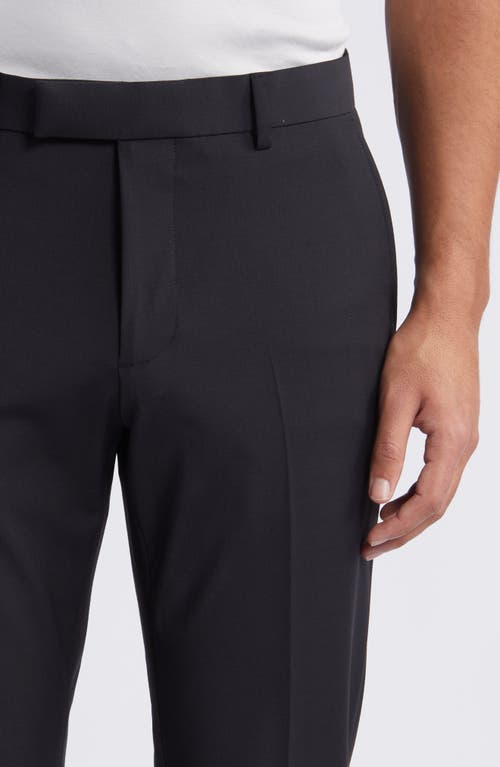 Open Edit Solid Extra Trim Wool Blend Trousers In Black