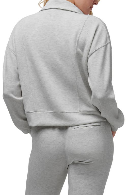 Shop Travismathew Skyloft Half Zip Top In Heather Light Grey