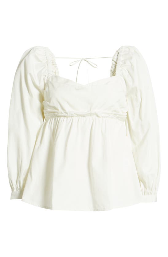 OPEN EDIT COTTON POPLIN BABYDOLL TOP
