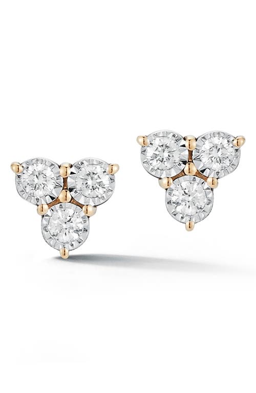 Dana Rebecca Designs Ava Bea Triple Diamond Stud Earrings in Yellow Gold at Nordstrom