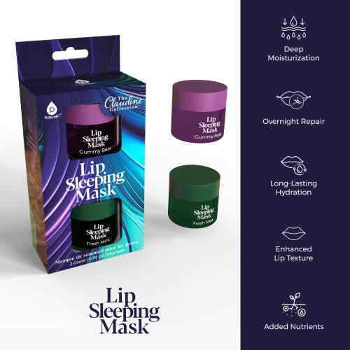 Pursonic Lip Sleeping Mask 2 Pack- Gummy Bear & Fresh Mint In Multicolor
