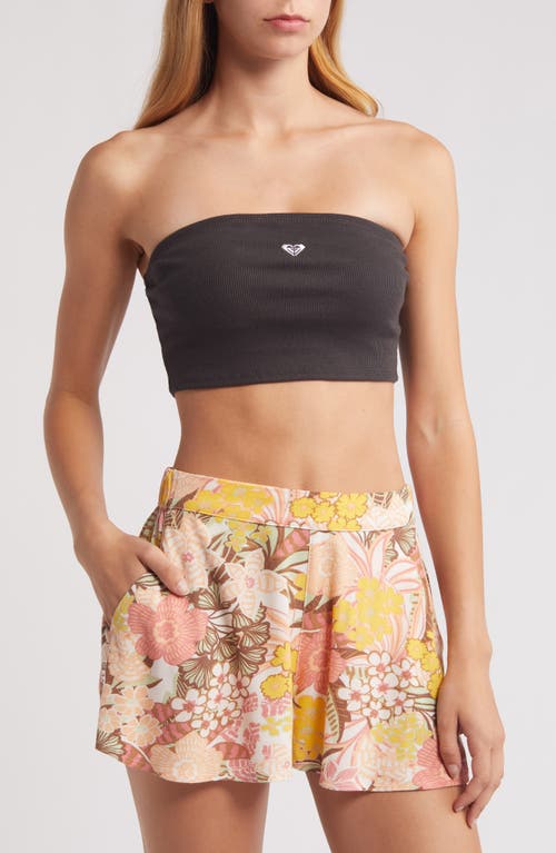 Shop Roxy Heart Rib Crop Tube Top In Phantom