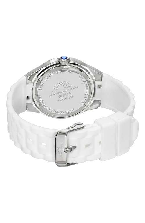 Porsamo Bleu Guilia Interchangeable Strap Watch, 37mm In Silver/white/baby Pink
