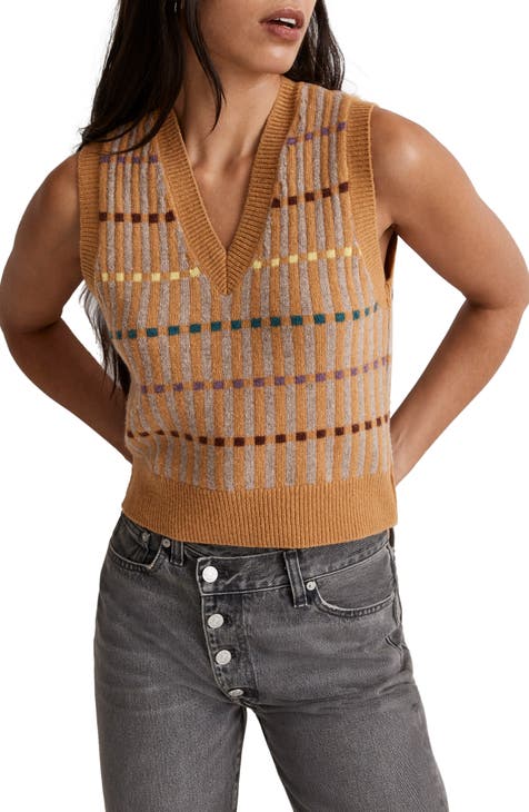 Ribbon-knit cropped cami, Vero Moda, Sweater Vests & Camis