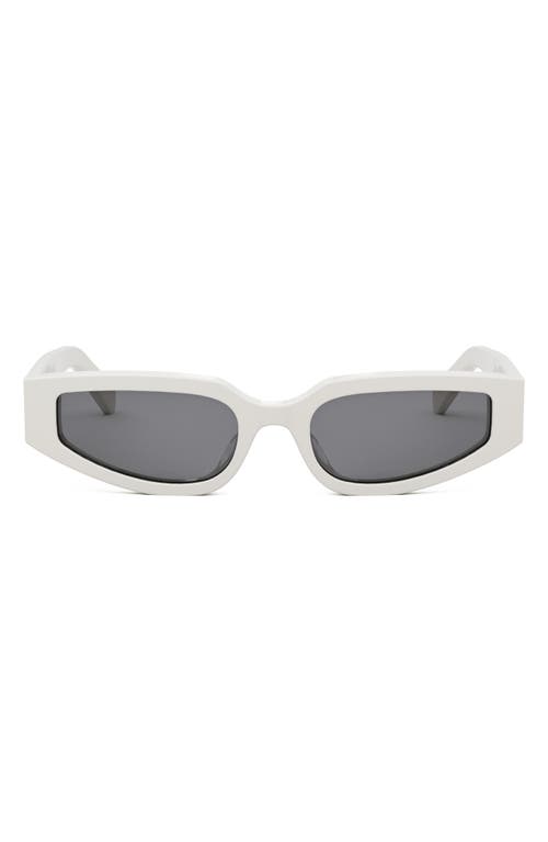 Shop Celine Triomphe 54mm Geometric Sunglasses In Ivory/smoke