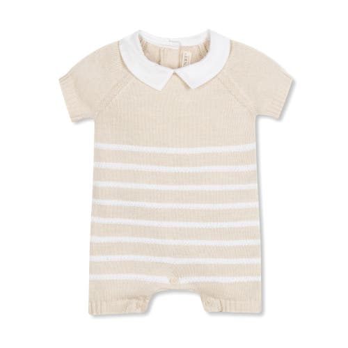 Shop Hope & Henry Baby Organic Shortie Sweater Romper, Infant In Natural And White