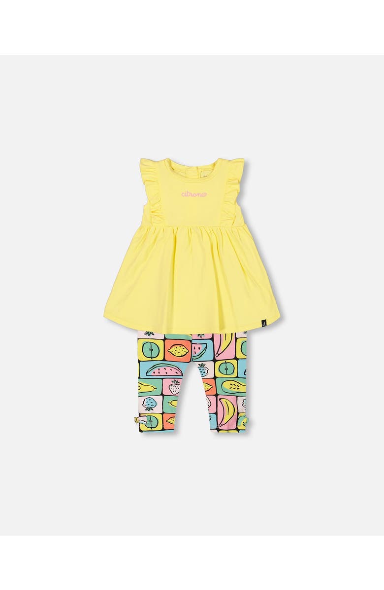 Deux Par Deux Little Girl's Organic Cotton Tunic And Capri Set Popcorn ...