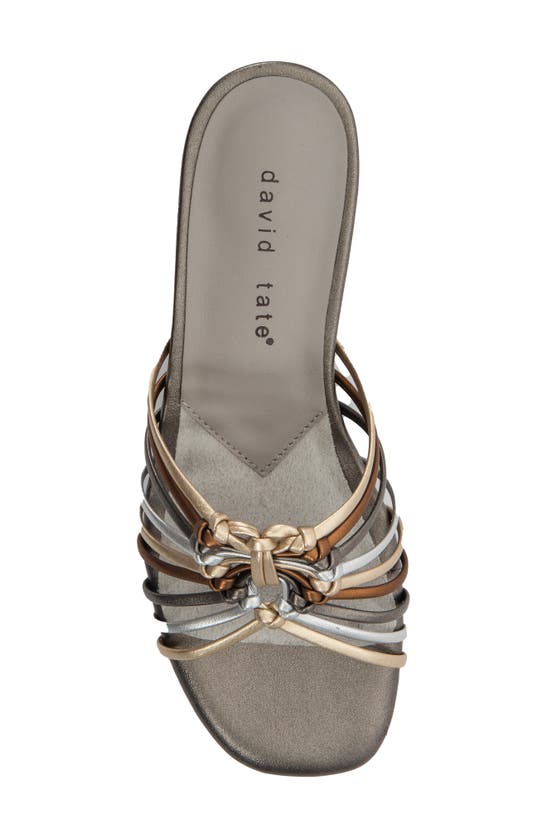 David Tate Excellent Strappy Slide Sandal In Metallic Multi