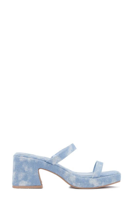 Shop Olivia Miller Savage Block Heel Sandal In Acid-wash Blue