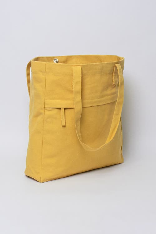 Shop Terra Thread Organic Cotton Canvas Work Tote Bag In Mustard Yellow