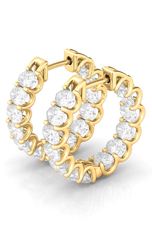HauteCarat Oval Sideways Lab-Created Diamond Inside Out 14K Gold Hoop Earrings in Yellow Gold