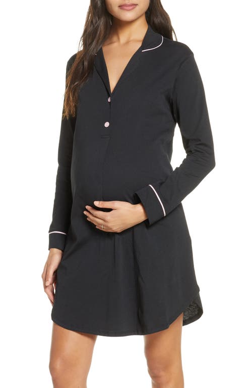 Maternity/Nursing Nightshirt in Black