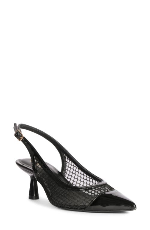 SAINT G Katy Slingback Pointed Cap Toe Pump in Black 