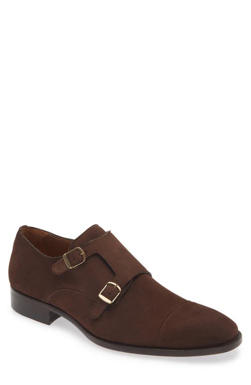 Shop Mezlan Actore Double Monk Strap Shoe In Chestnut