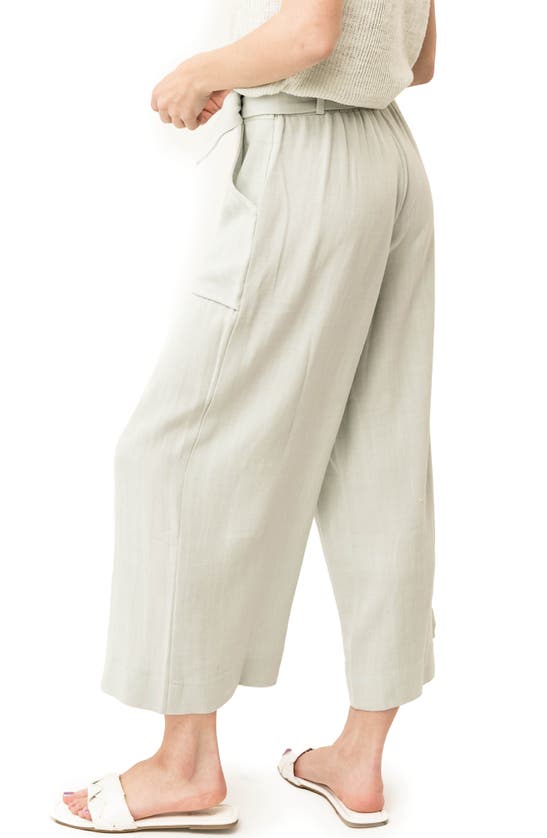 Gibsonlook Belted Crop Wide Leg Pants In Sage Earth